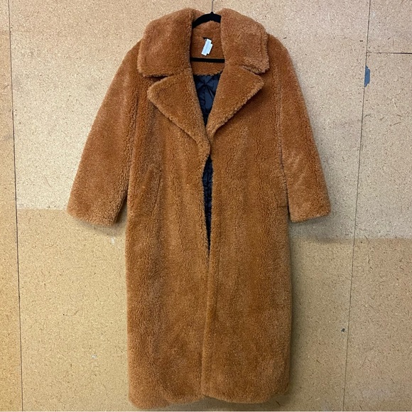 - NEW Lovers + Friends Angelina Faux Fur Teddy Coat Amber BX1 - Picture 5 of 7